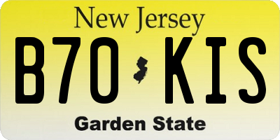 NJ license plate B70KIS