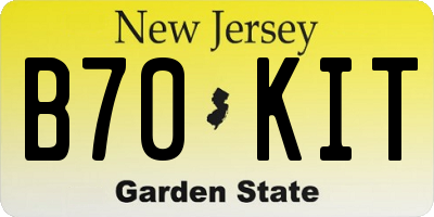 NJ license plate B70KIT