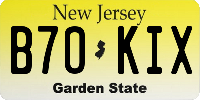 NJ license plate B70KIX