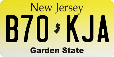 NJ license plate B70KJA