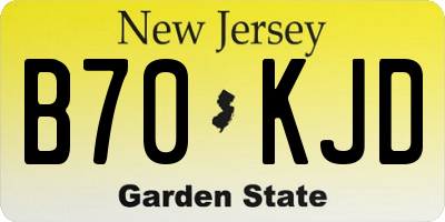 NJ license plate B70KJD