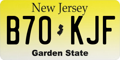 NJ license plate B70KJF
