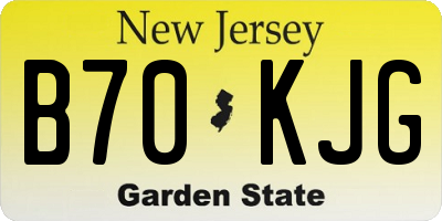 NJ license plate B70KJG