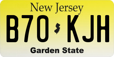 NJ license plate B70KJH