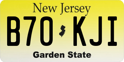 NJ license plate B70KJI