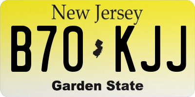 NJ license plate B70KJJ