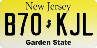 NJ license plate B70KJL