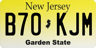 NJ license plate B70KJM