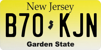NJ license plate B70KJN