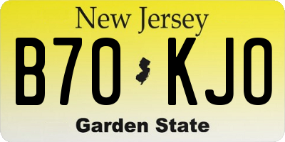 NJ license plate B70KJO