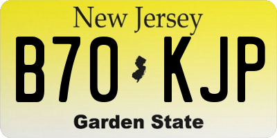 NJ license plate B70KJP