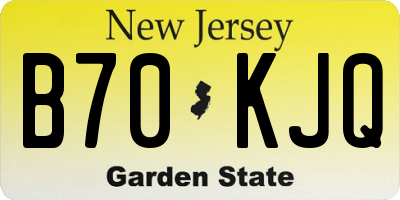 NJ license plate B70KJQ