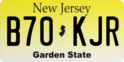 NJ license plate B70KJR