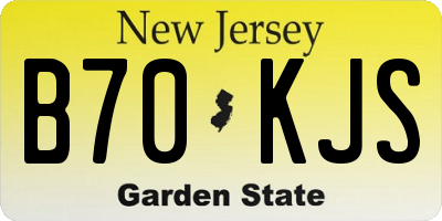 NJ license plate B70KJS