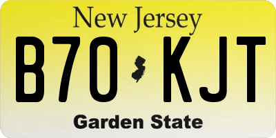 NJ license plate B70KJT
