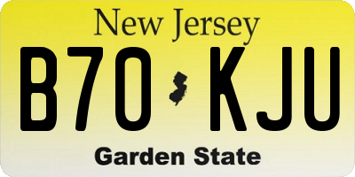NJ license plate B70KJU