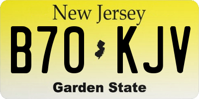 NJ license plate B70KJV