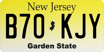 NJ license plate B70KJY