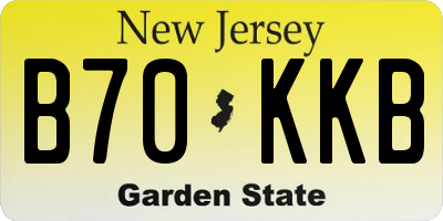 NJ license plate B70KKB