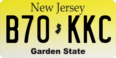 NJ license plate B70KKC