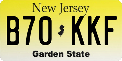 NJ license plate B70KKF