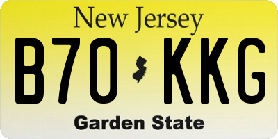 NJ license plate B70KKG