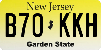 NJ license plate B70KKH
