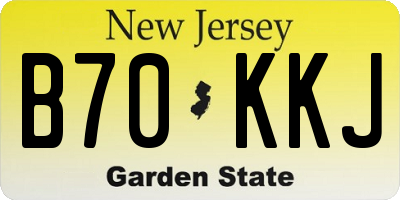 NJ license plate B70KKJ