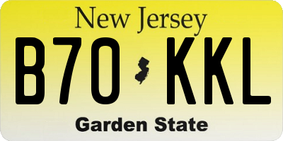 NJ license plate B70KKL