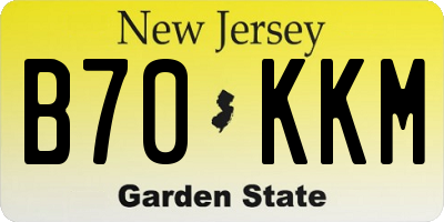 NJ license plate B70KKM