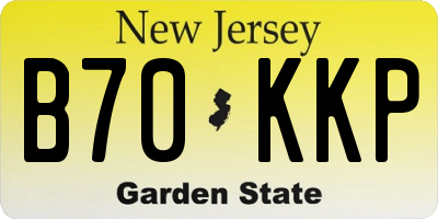 NJ license plate B70KKP