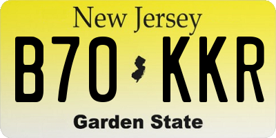 NJ license plate B70KKR