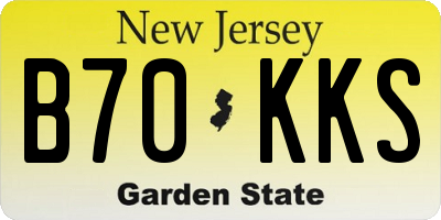 NJ license plate B70KKS