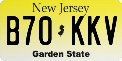 NJ license plate B70KKV