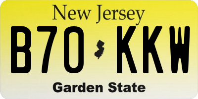 NJ license plate B70KKW