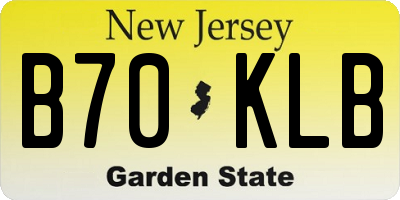NJ license plate B70KLB