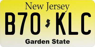 NJ license plate B70KLC