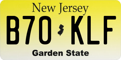 NJ license plate B70KLF