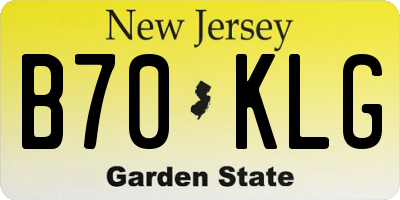 NJ license plate B70KLG