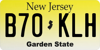 NJ license plate B70KLH