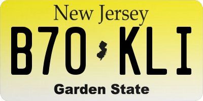 NJ license plate B70KLI