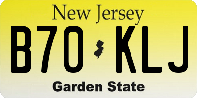 NJ license plate B70KLJ