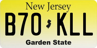 NJ license plate B70KLL