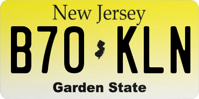 NJ license plate B70KLN