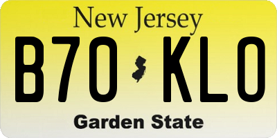 NJ license plate B70KLO