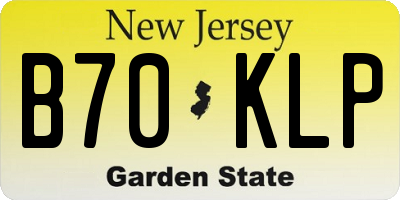 NJ license plate B70KLP