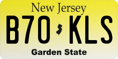 NJ license plate B70KLS