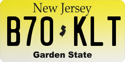 NJ license plate B70KLT