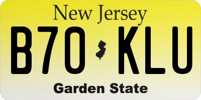 NJ license plate B70KLU