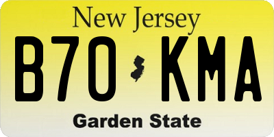 NJ license plate B70KMA